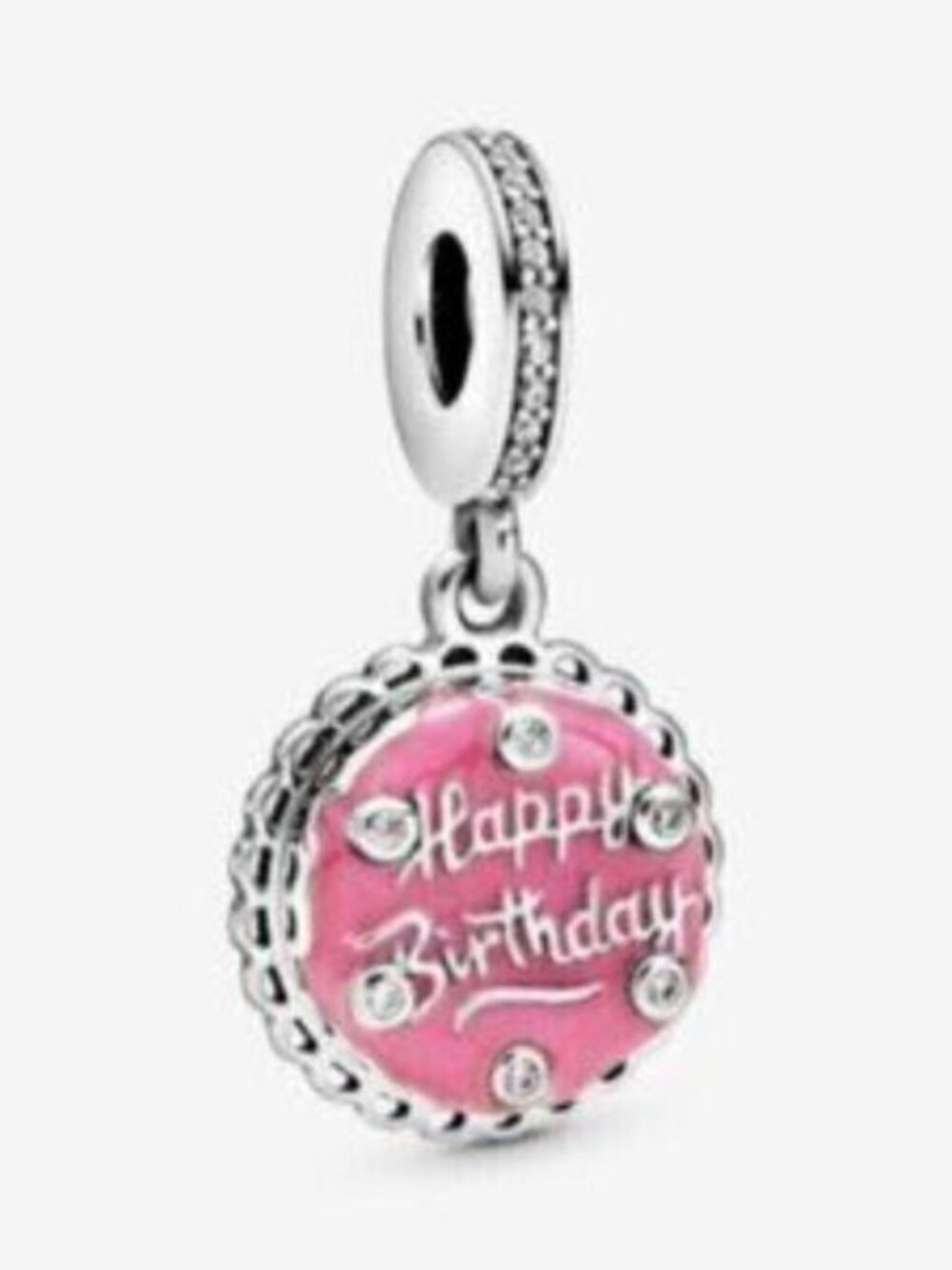 Pandora Pink "Happy Birthday" Dangle Charm